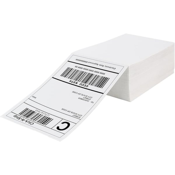 Unbranded 4 in. x 6 in. Direct Thermal Shipping Labels 300 Labels/Stack Compatible with Zebra Rollo Beeprt Ultra Adhesive