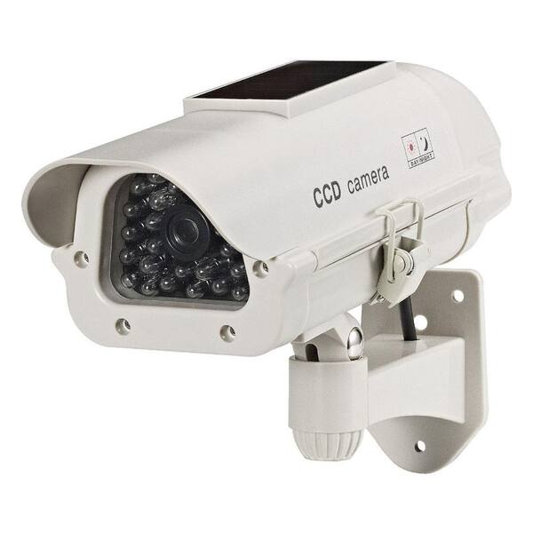 COP Security Dummy Solar Powered Camera with LED Light - Beige