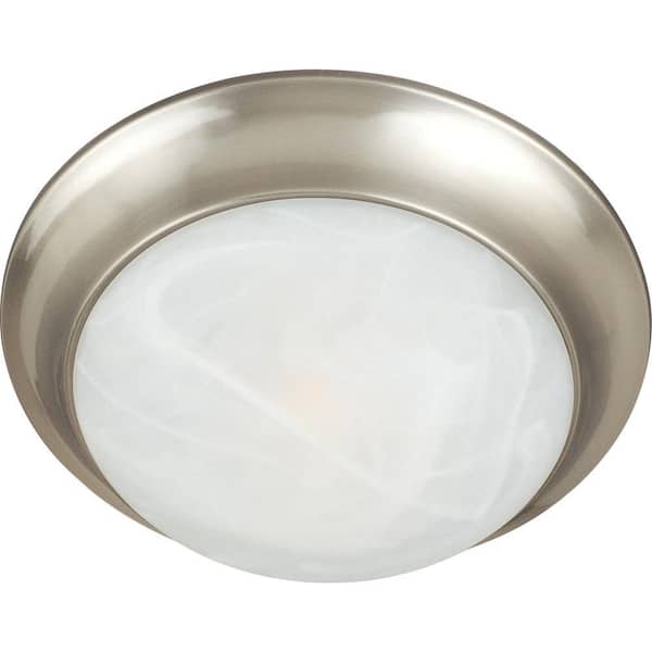 Essentials 1-Light Satin Nickel Flush Mount