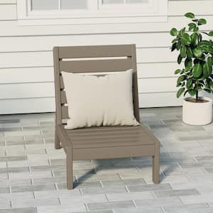 Birchwood Outdoor Patio Deep Seating HDPE Armless Lounge Chair in Weathered Wood