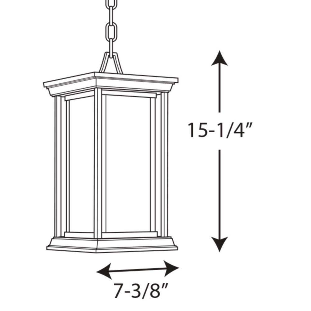 Antique Bronze Indoor/Outdoor Hanging Lantern with Linen Glass Shade