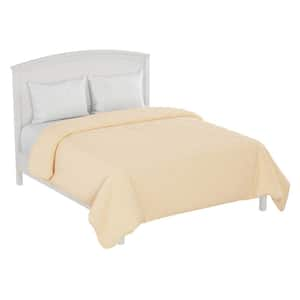 Ivory King Size Quilt Coverlet Basket Weave Quilted Lightweight Bedding