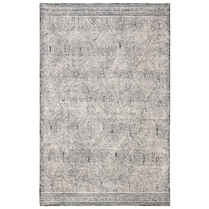 Abstract Ivory/Charcoal Doormat 2 ft. x 3 ft. Geometric Area Rug