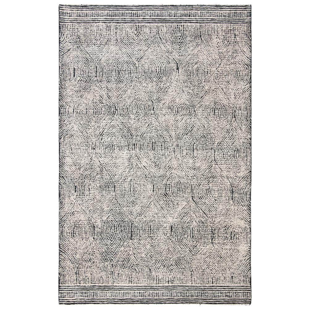 SAFAVIEH Abstract Caelestinus Geometric Wool Area Rug  Ivory/Chocolate  4  x 6