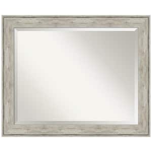 Medium Rectangle Crackled Metallic Beveled Glass Casual Mirror (27 in. H x 33 in. W)
