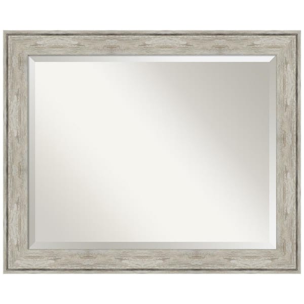 Amanti Art Medium Rectangle Crackled Metallic Beveled Glass Casual Mirror (27 in. H x 33 in. W)