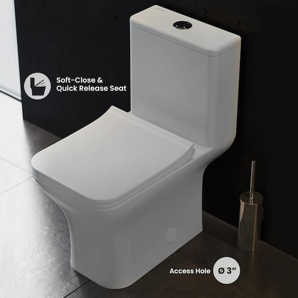 Swiss Madison Carre 1-Piece 0.8/1.28 GPF Dual Flush Square Toilet