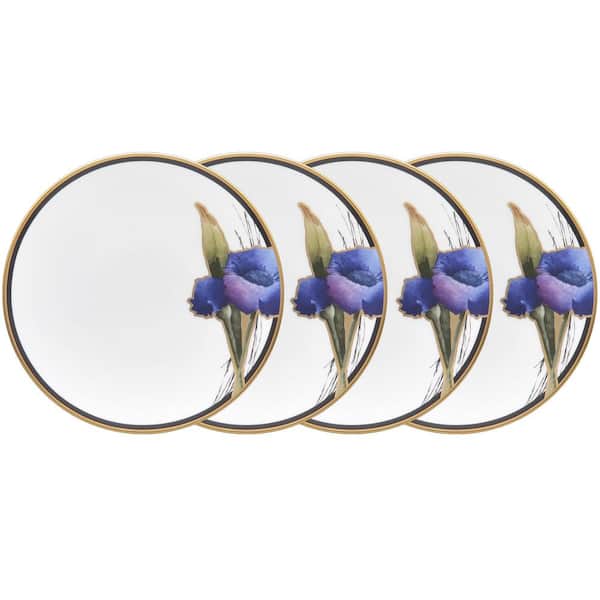 Noritake Alluring Fields 6.5 in. (White) Porcelain Appetizer Plates, (Set of 4)