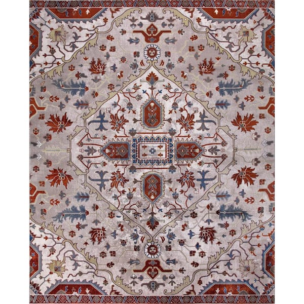 Home Decorators Collection Talya Ivory/Red 5 ft. x 7 ft. Medallion Area Rug