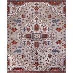 Talya Ivory/Red 9 ft. x 12 ft. Medallion Area Rug