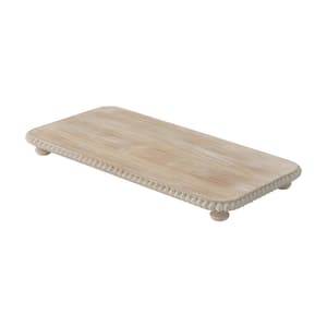Whitewashed Wood Beaded Tabletop Riser