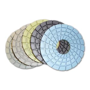 5 in. Con-Shine Dry Diamond Polishing Pads 5-Step Step Set of 5 (1 for Each Step)