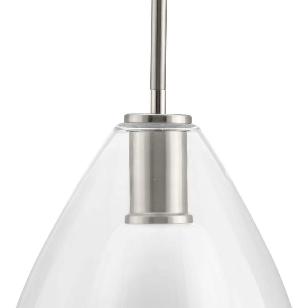 Carillon Brushed Nickel Glass Bell Pendant Light