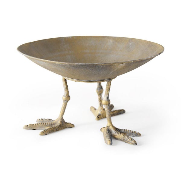 7. 0in High Gold Metal 'Chadwick' Webbed Feet Bowl