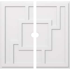1 in. P X 14 in. C X 40 in. OD X 3 in. ID Knox Architectural Grade PVC Contemporary Ceiling Medallion, Two Piece