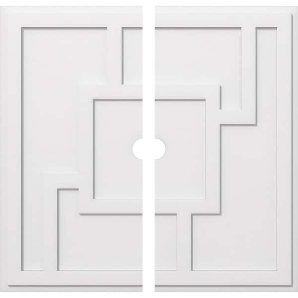 Ekena Millwork 1 in. P X 14 in. C X 40 in. OD X 3 in. ID Knox Architectural Grade PVC Contemporary Ceiling Medallion, Two Piece