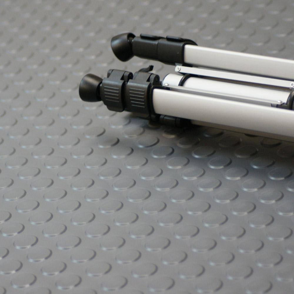 Dark Gray Coin-Pattern Thermoplastic Flooring 3' x 9'