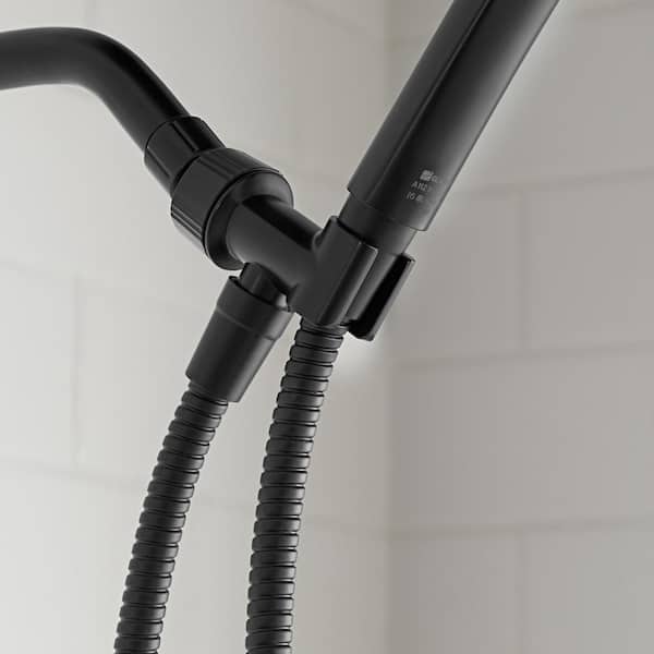 Modern 4.5 in. 6-Spray Settings Single Wall Mount Handheld Shower Head 1.8 GPM in Matte Black