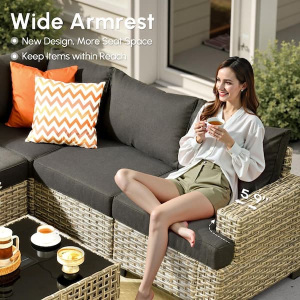 HOOOWOOO Kelleys 9-Piece Wicker Modern Outdoor Patio