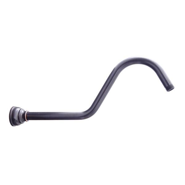 Dyconn 16 in. S Shaped Shower Arm with Flange in Oil Rubbed Bronze