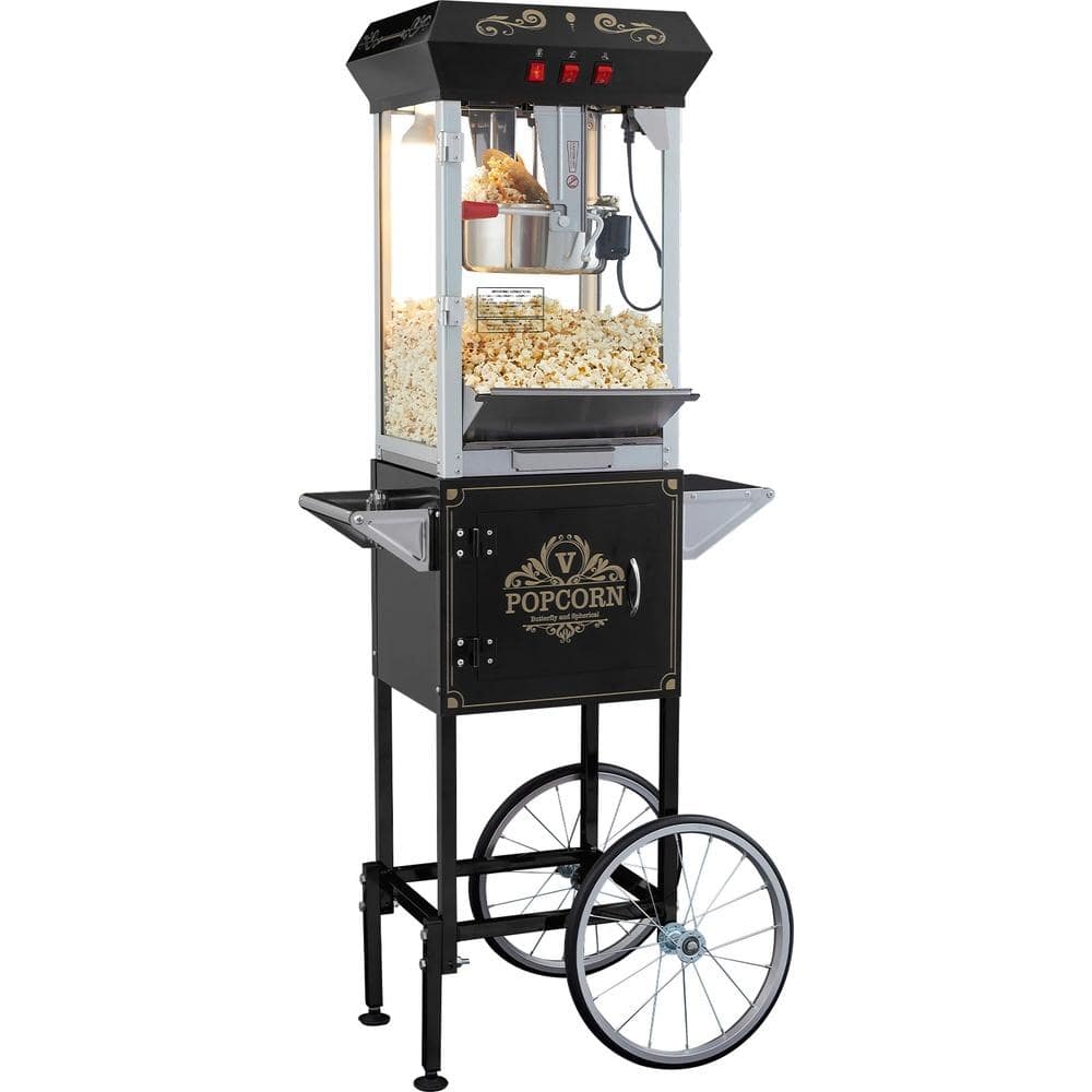 Popcorn Maker with Cart, 850W Popcorn Popper Machine, 8 Oz Kettle Makes 48 Cups per Batch, Popcorn Maker Equipped with price history on PriceWatchPro