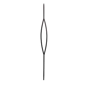 Satin Black 16.6.7 Single Marquis Hollow 0.5 in. x 44 in. Iron Baluster for Staircase Remodel