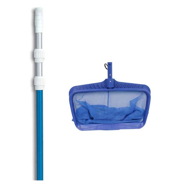 Swimline Deep Bag Leaf Rake Swimming Pool Net with 7 ft. to 21 ft. Telescopic Pole