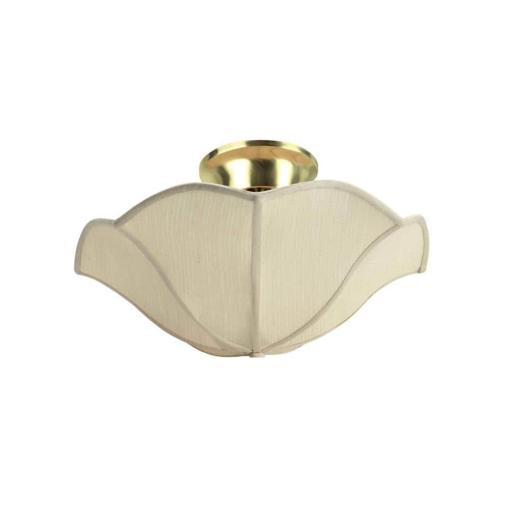 13'' Off-White Faux Linen Bowl Lamp Shade
