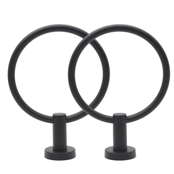 Langsun 2-Pack Wall-Mounted Towel Ring in Matte Black