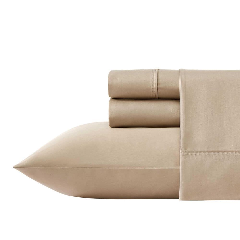 Tri Blend 4-Piece Natural Sateen Cotton Blend Queen Sheet Set price history on PriceWatchPro