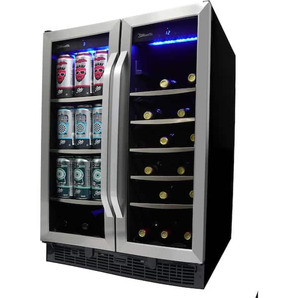 Dual Zone 23.81 in. Wide 60 beverage cans and 27 bottles of wine Built-in Beverage Center in Stainless Steel
