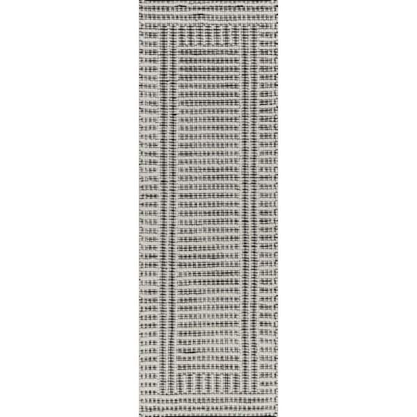 Devon  2 ft. 6 in. x 8 ft. Wool Blend Ivory Indoor/Outdoor Patio Runner Rug