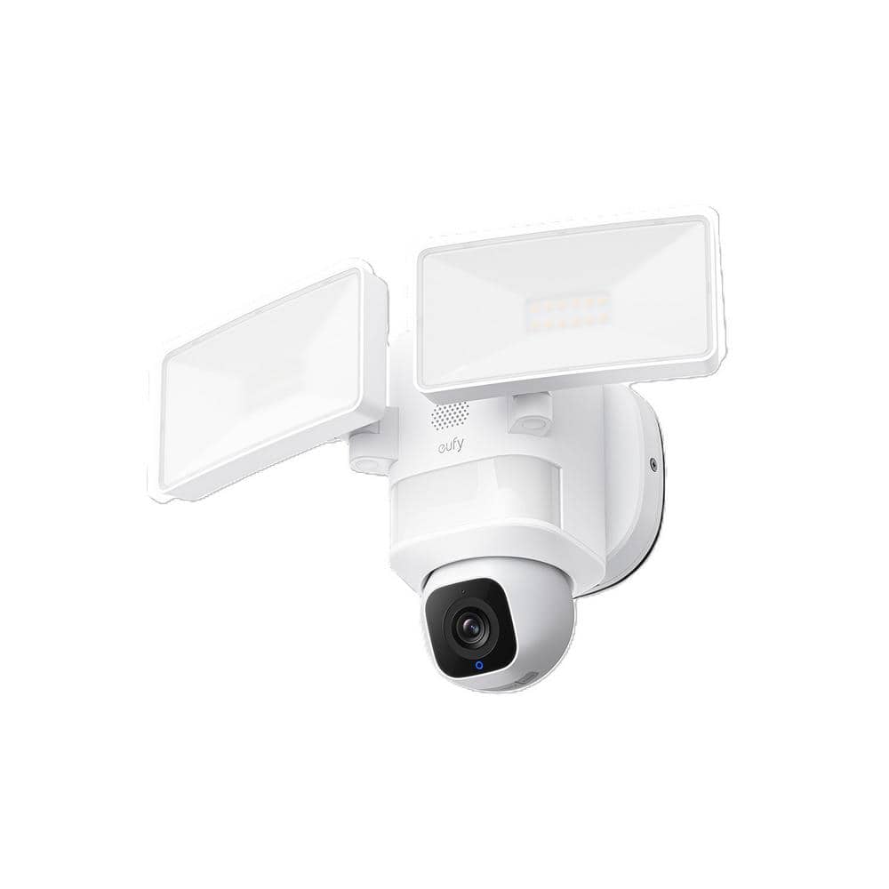 White Outdoor Wi-Fi Floodlight Security Camera with Pan and Tilt
