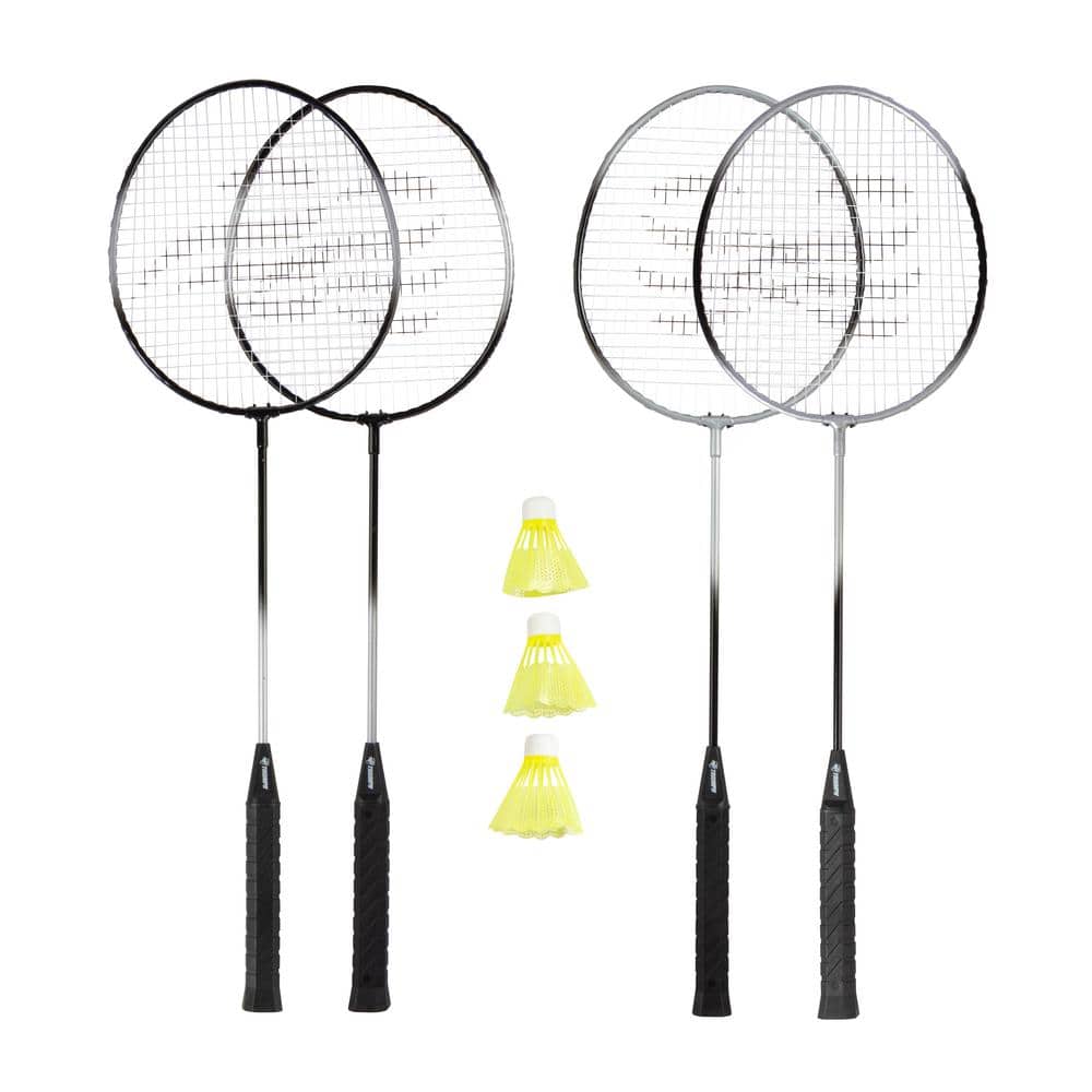 Vintage Badminton Set including 4 Wooden Rackets and 2 Shuttlecock (Sport)