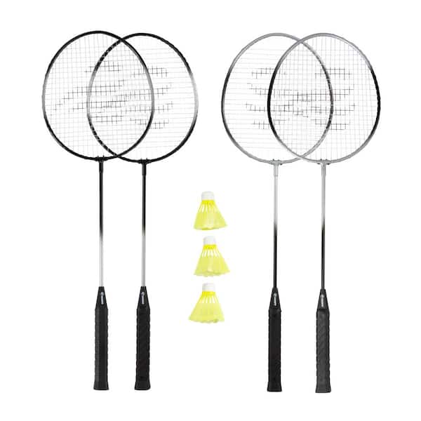 Triumph 4-Player Competition Backyard Badminton Set Includes Net and 3 Shuttlecocks 4 Steel Rackets 