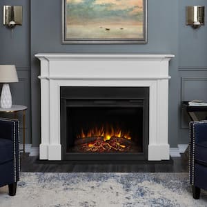 Harlan Grand 55 in. Electric Fireplace in White