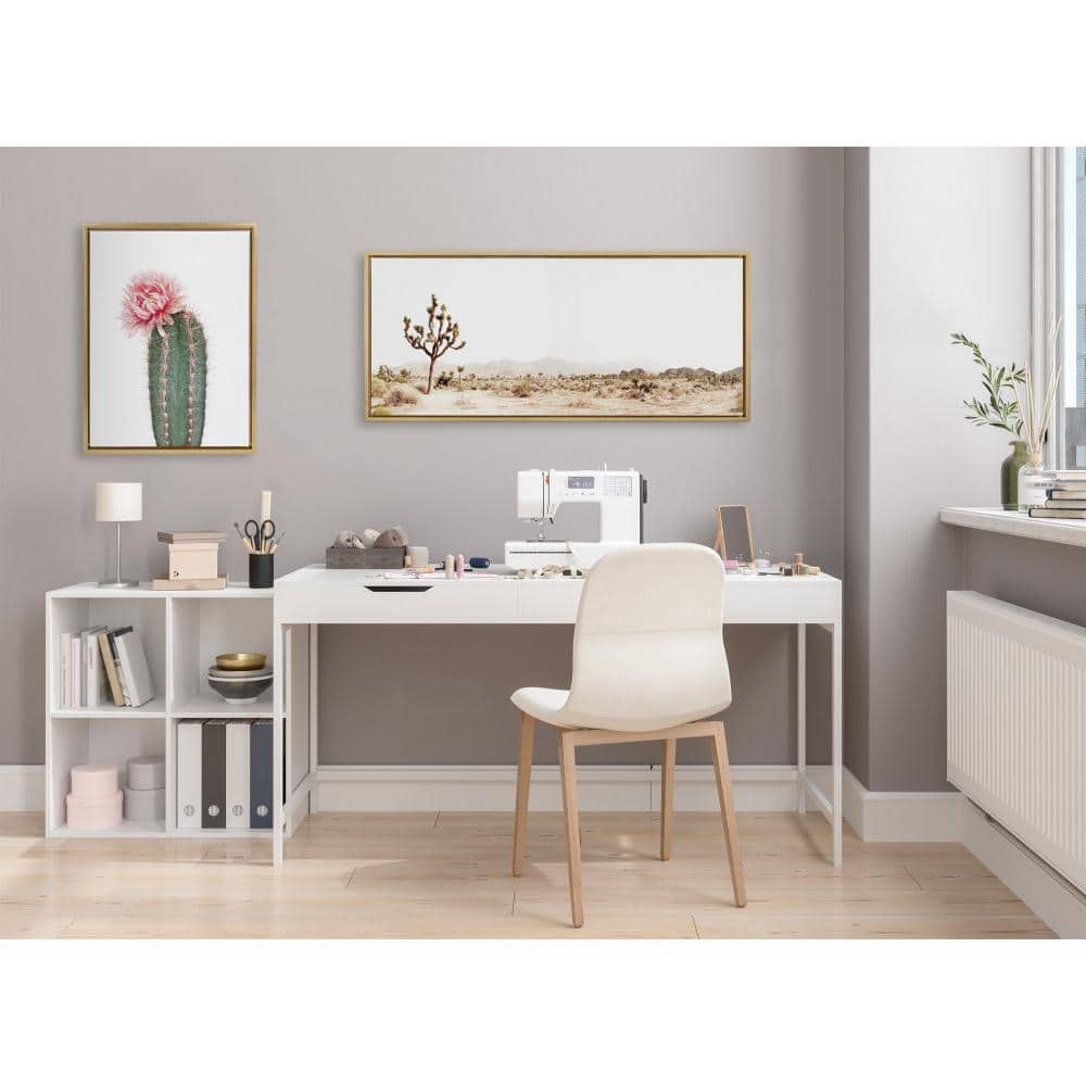 Bright Gold Framed Joshua Tree Desert Landscape Canvas Art, 18x40