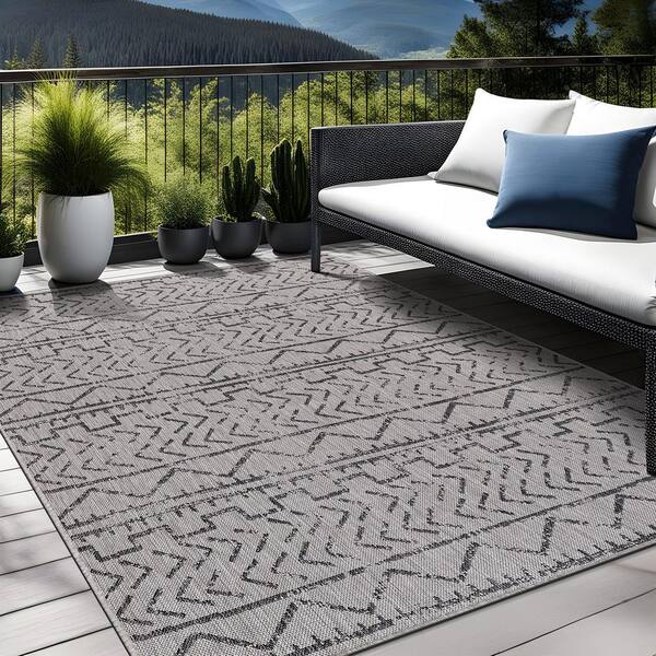 Athena New York  Risako グレー Ellora Abstract Diamond Grey Rug, ELL02 | Nourison Home