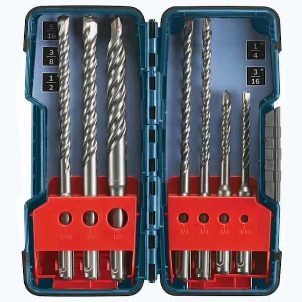 Bosch Carbide Tipped Rotary SDS Plus Hammer Bit Set 7 Piece HCK001 The Home Depot