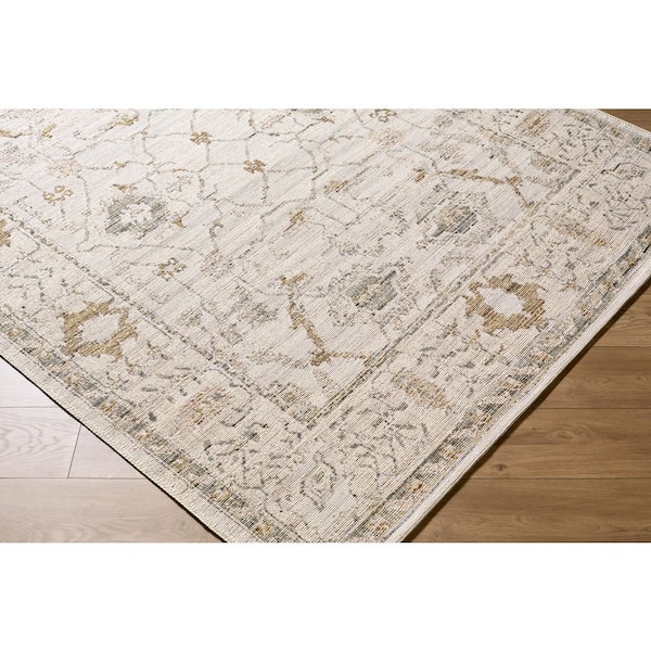 Goblen GLN-2302 5 ft. x 71 in. Machine Woven Rug, Off-White or Beige