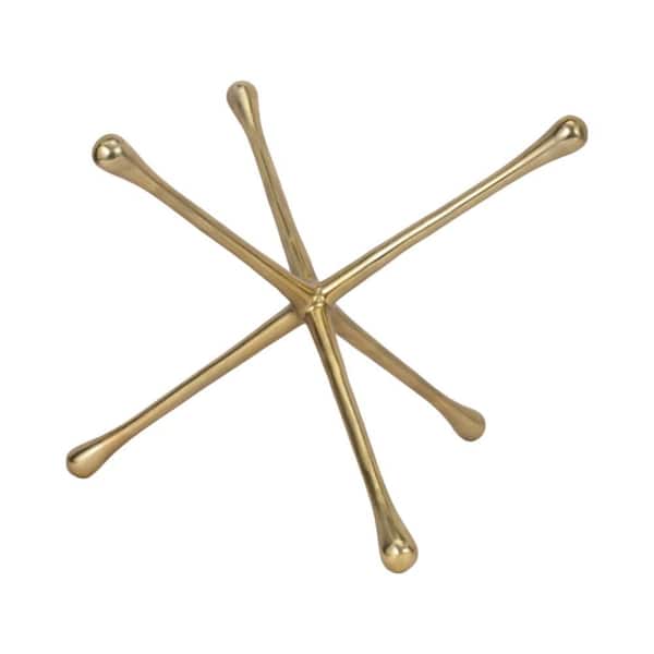 Liv & Skye Gold 18 in. x 18 in. Metal Jack Sculpture