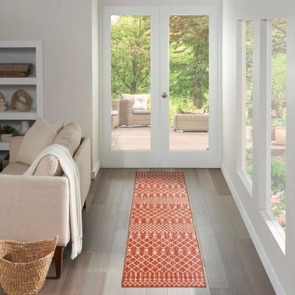 Positano Terracotta 2 ft. x 10 ft. Moroccan Contemporary Runner Area Rug price history on PriceWatchPro