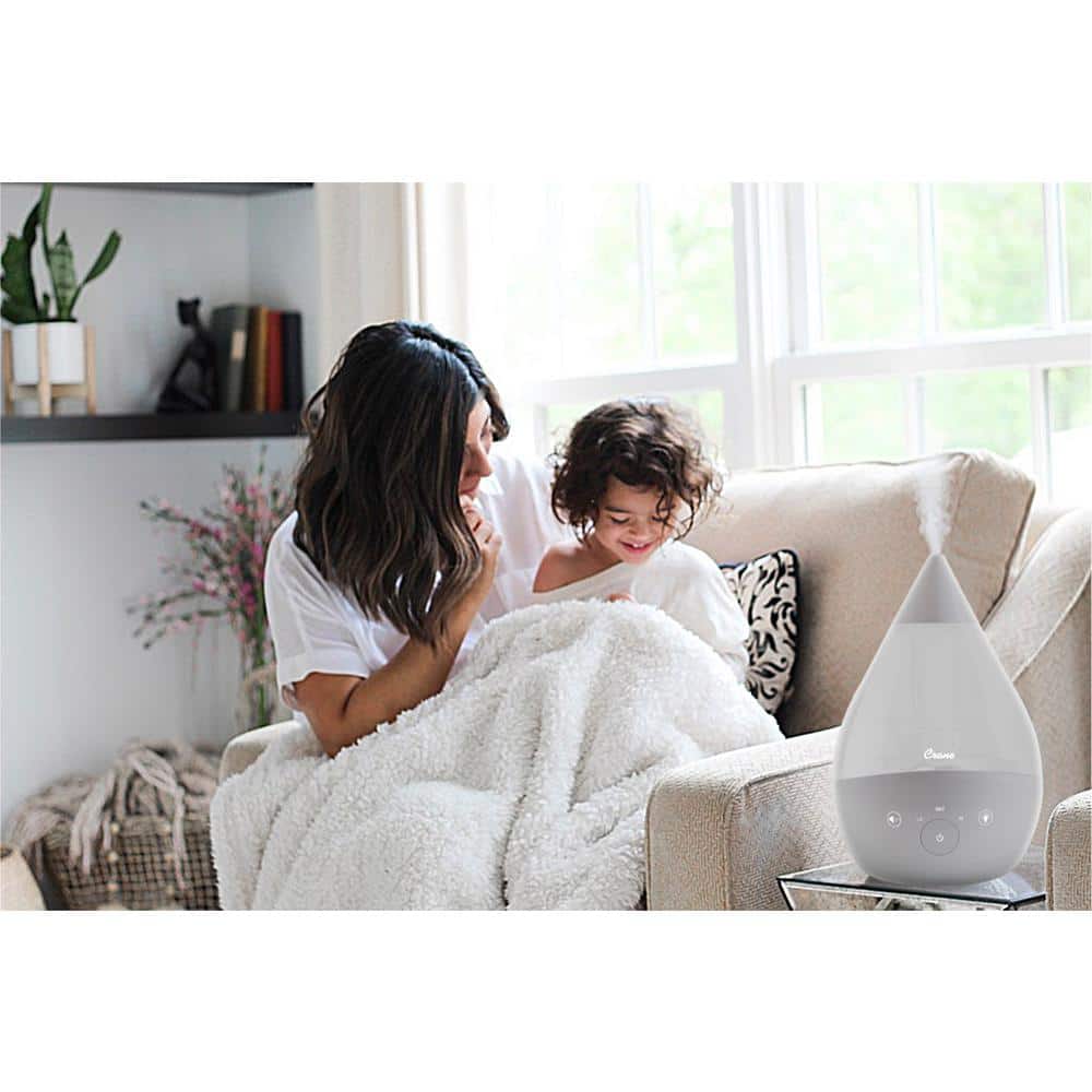 Gray Ultrasonic Cool Mist Humidifier with Sound Machine, 1 Gallon