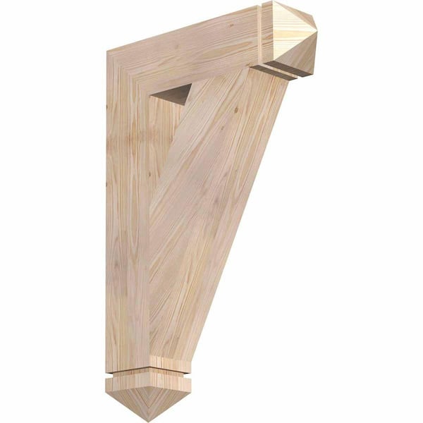 Ekena Millwork 5.5 in. x 36 in. x 24 in. Douglas Fir Traditional Arts and Crafts Smooth Bracket