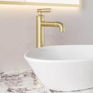 Avallon Single Handle Single Hole Bathroom Faucet in Brushed Gold