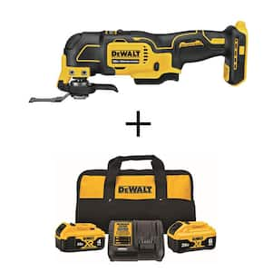 ATOMIC 20V MAX Cordless Brushless Oscillating Multi Tool, (1) 20V 6.0Ah and (1) 20V 4.0Ah Batteries, and Charger