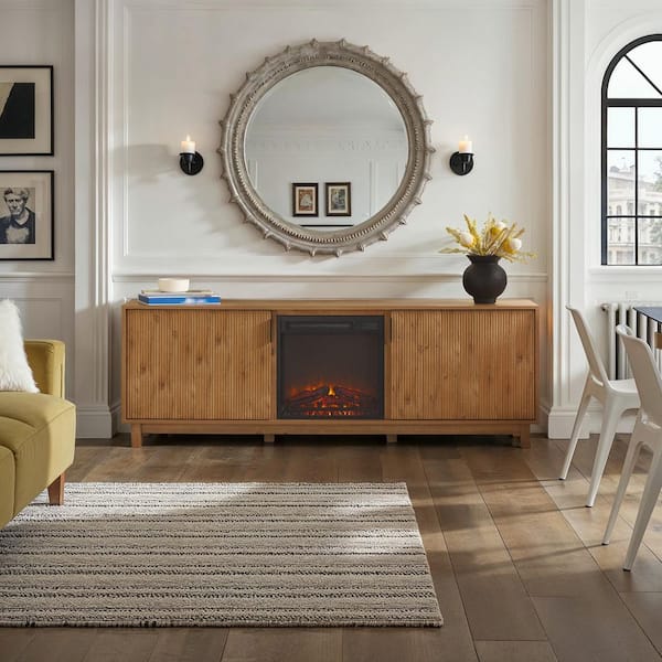 Walker Edison Furniture Company 70 in. English Oak Modern TV Stand