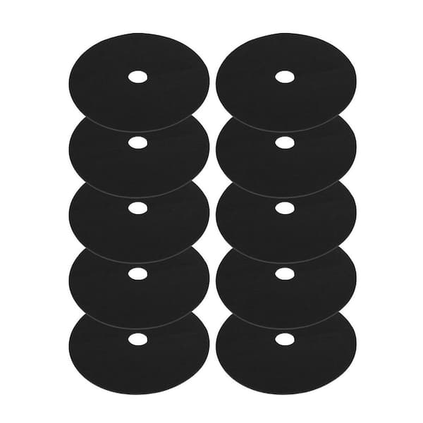 24.4 in. Dia. Non-Woven Tree Rings in Black, Composite Weed Barrier Fabric Cover for Landscaping Weed Control (10-Pack)
