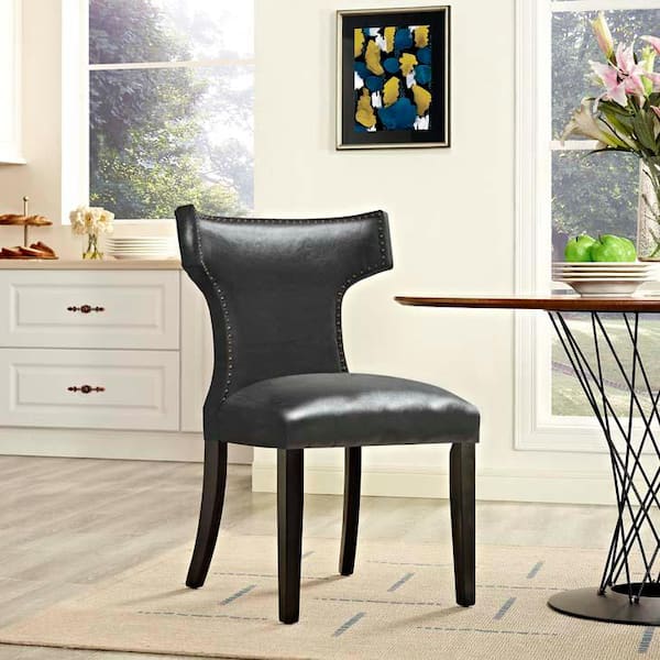 Curve Black Vinyl Dining Chair