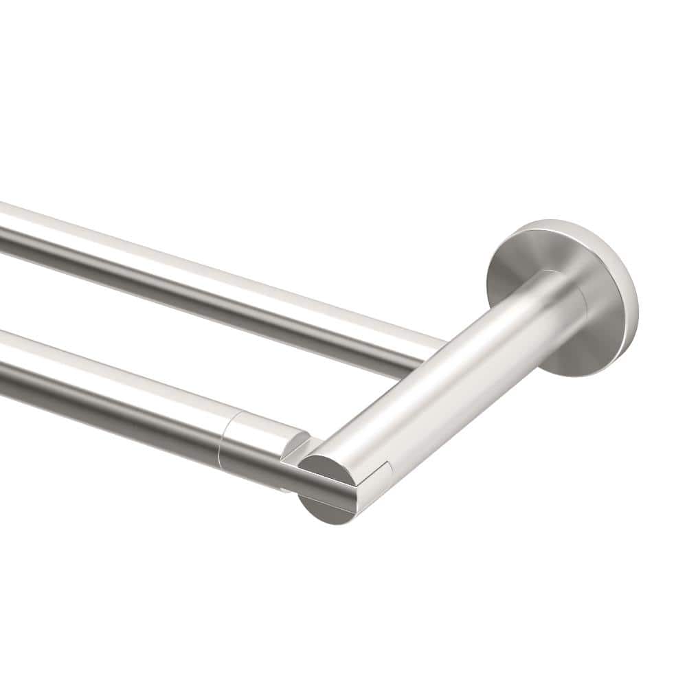 Channel Satin Nickel 24-Inch Double Wall Mounted Towel Bar
